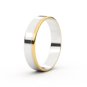 Set trouwringen 18kt geel/wit goud