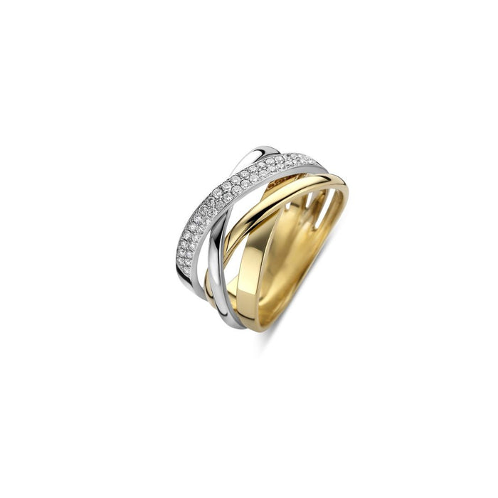 Ring 18 kt geel goud - bicolor