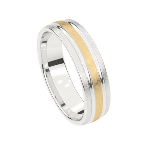 Set trouwringen 18kt geel/wit goud