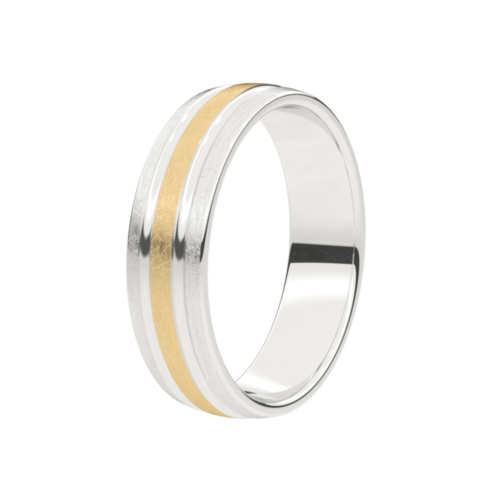 Set trouwringen 18kt geel/wit goud