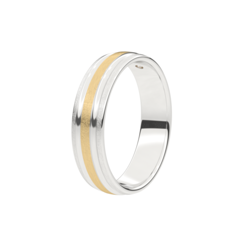 Set trouwringen 18kt geel/wit goud