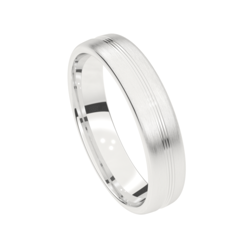 Set trouwringen 18kt witgoud