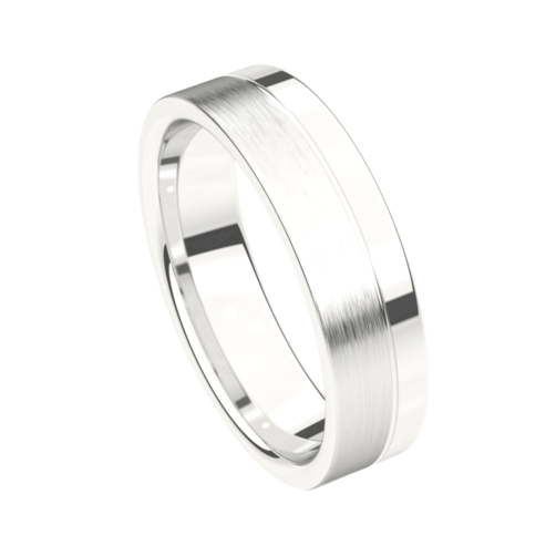 Set trouwringen 18kt witgoud