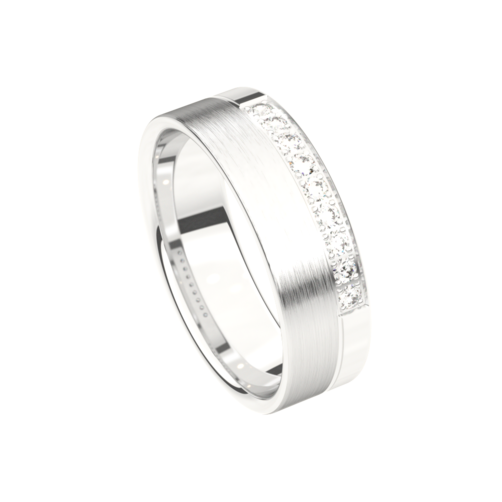 Set trouwringen 18kt witgoud