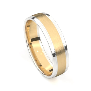 Set trouwringen 18kt geel/wit goud
