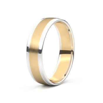 Set trouwringen 18kt geel/wit goud