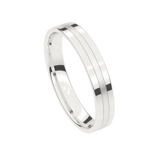 Set trouwringen 18kt witgoud