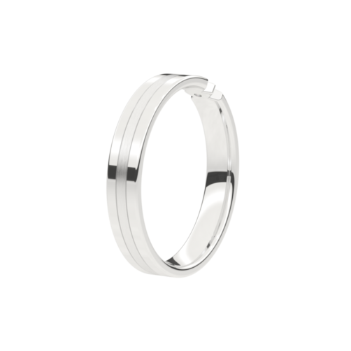 Set trouwringen 18kt witgoud