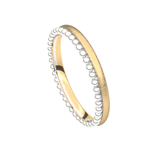 Set trouwringen 18kt geel/wit goud