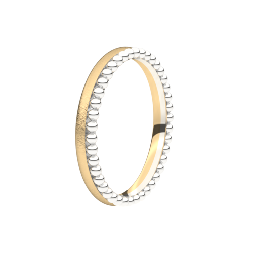Set trouwringen 18kt geel/wit goud