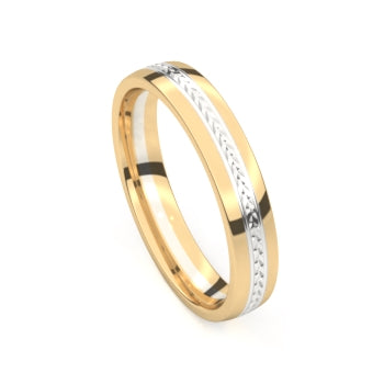 Set trouwringen 18kt geel/wit goud