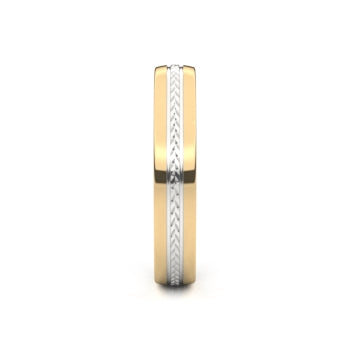 Set trouwringen 18kt geel/wit goud