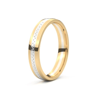 Set trouwringen 18kt geel/wit goud