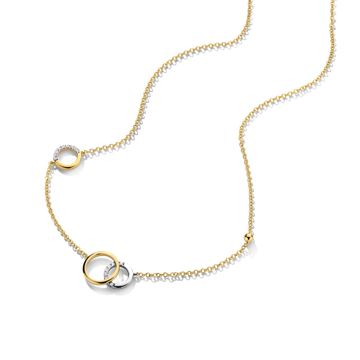 Ketting 18kt geel goud met diamant