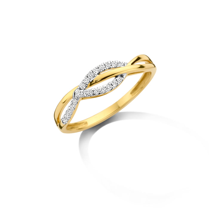 Ring 18kt geel goud met diamant