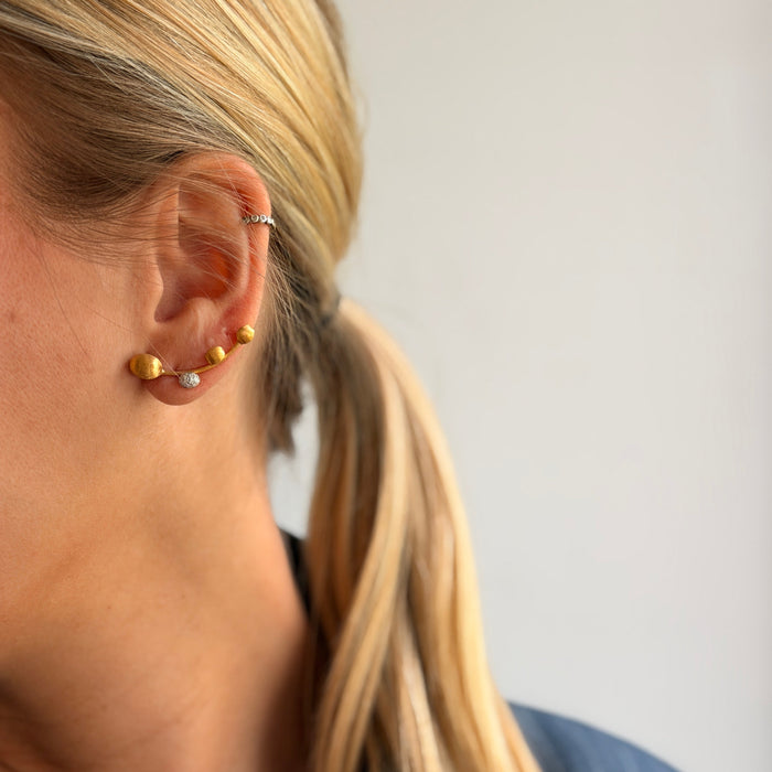 Oorbellen 18 kt geel goud - Diamant