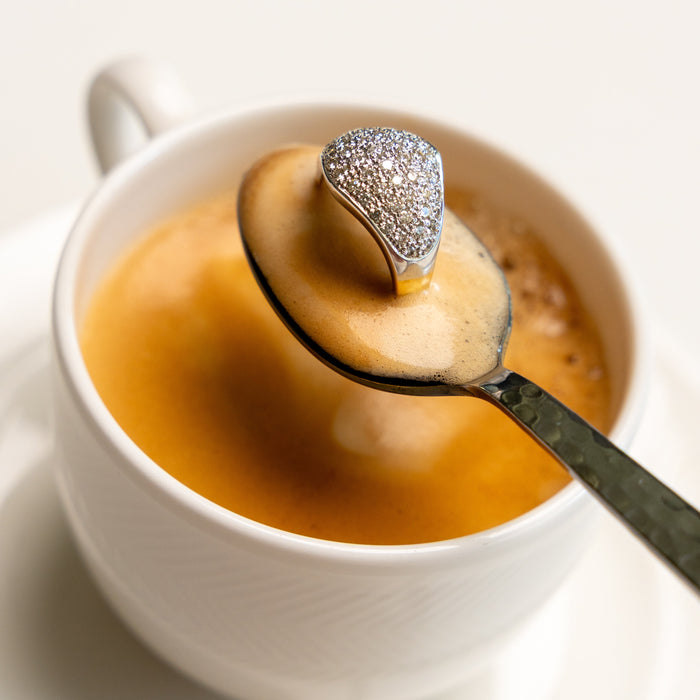 Ring in bicolor goud met pavé diamanten – 18kt