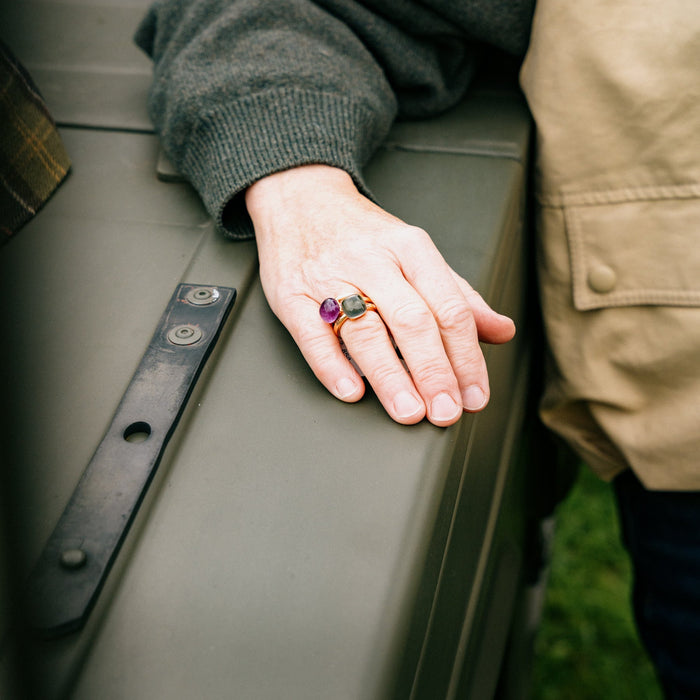 Ring Bigli 18 kt roos goud - Lapis night