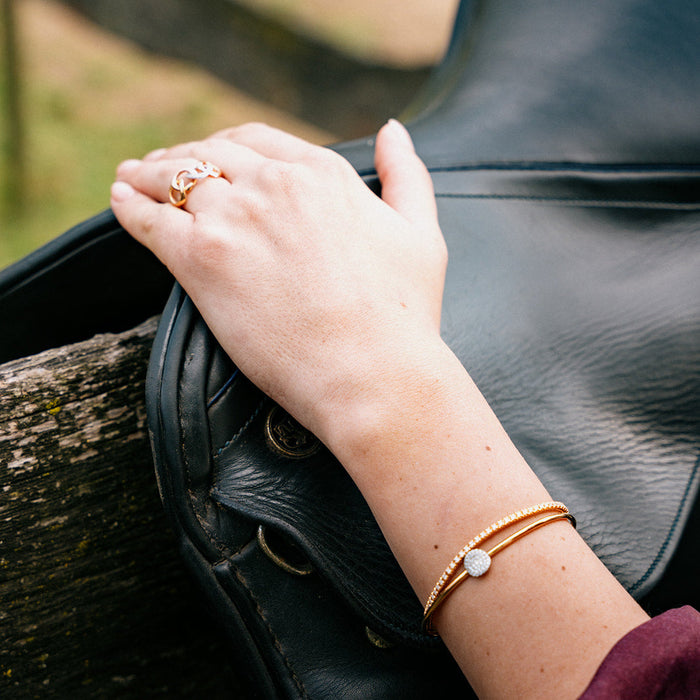 Armband Bigli roos goud 18 kt - Mini waves