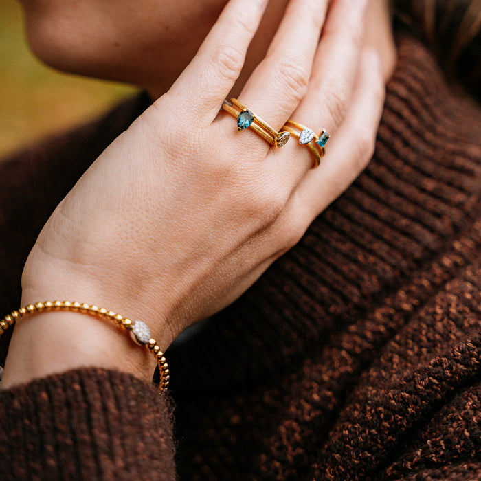 Bicolor armband met pavé diamant