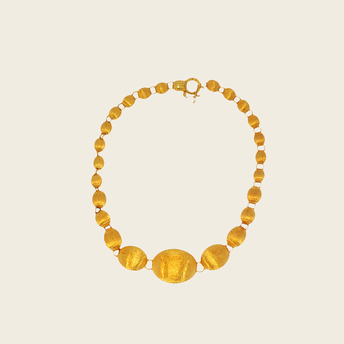 Armband geelgoud met ovale structuurelementen