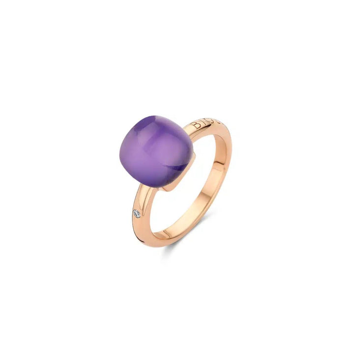 Ring Bigli 18kt roos goud - Deep Amethyst