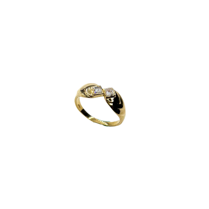 Ring met rechthoekige zirkonia