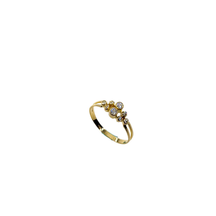 Ring in 18kt geel goud met zirkonia