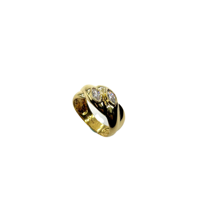 Ring in 18kt geel goud met zirkonia
