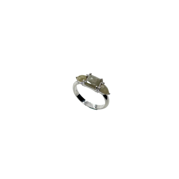 Ring witgoud met cabochon