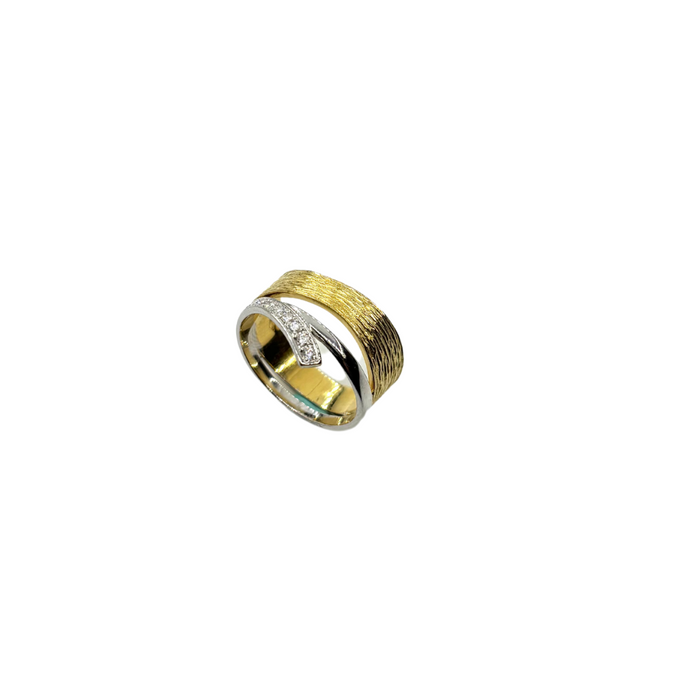 Bicolor ring met diamantaccent