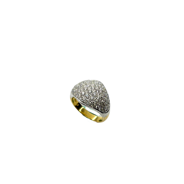 Ring in bicolor goud met pavé diamanten – 18kt