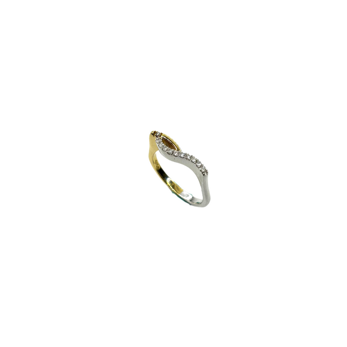 Bicolor ring met diamantaccenten
