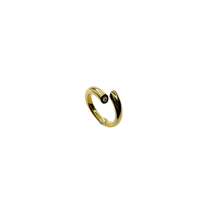 Ring open in geelgoud met diamant