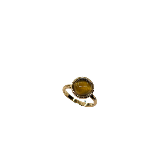 Ring geelgoud Bigli met tijgeroog