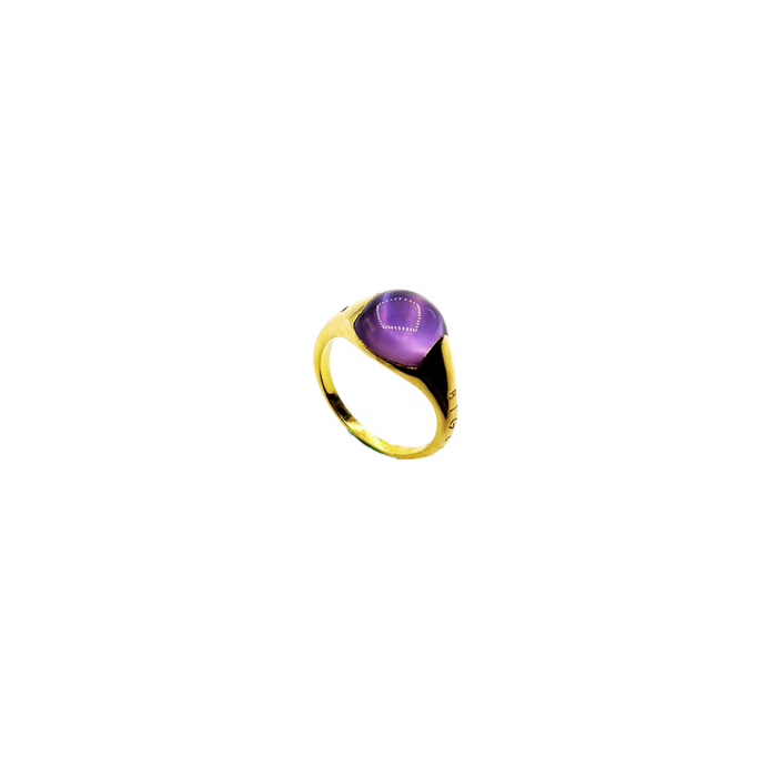 Ring Bigli geelgoud met amethist