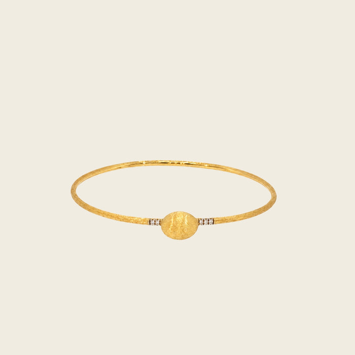 Armband geelgoud met structuurelement en briljanten