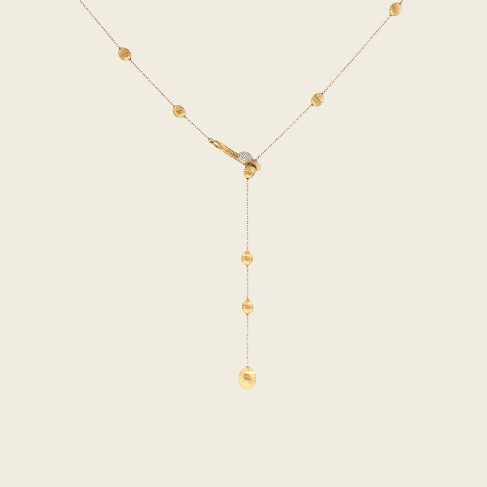 Ketting Nanis geelgoud met structuurelementen en diamanten