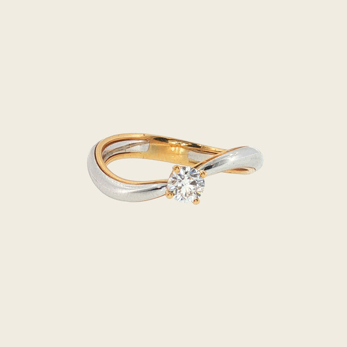 Ring 18kt bicolor goud - diamant