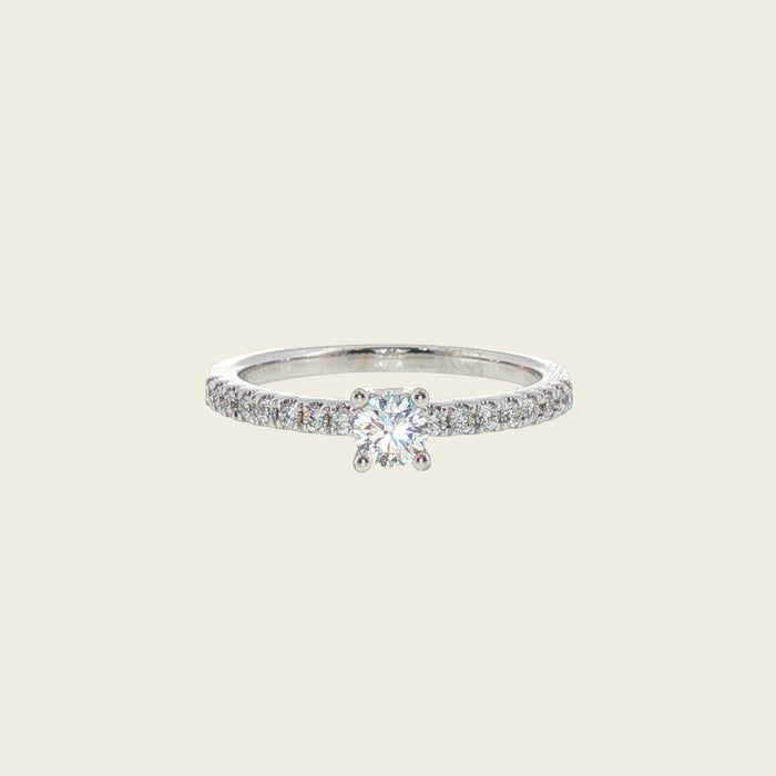 Witgouden solitaire ring met briljant