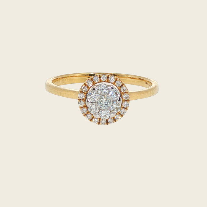 Ring 18kt geel goud met diamant