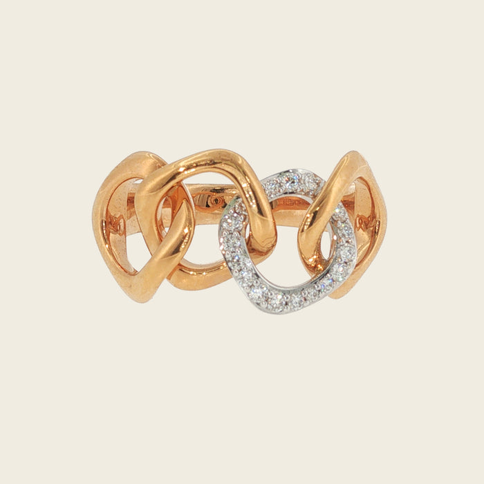 Ring 18kt roségoud met diamanten - Bigli