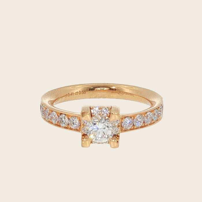 Ring 18 kt roos goud - diamant