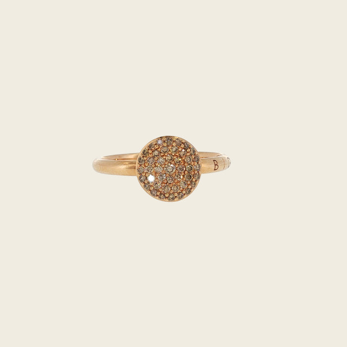 Ring Bigli 18 kt roos goud - Bruine diamant