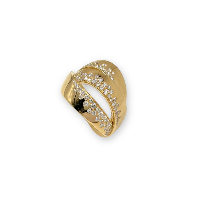 Ring in roosgoud met diamantzetting – 18kt
