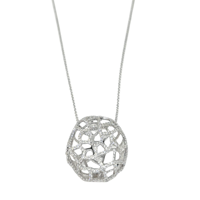 Ketting in witgoud met hanger in giraffeprint en diamanten – 18kt