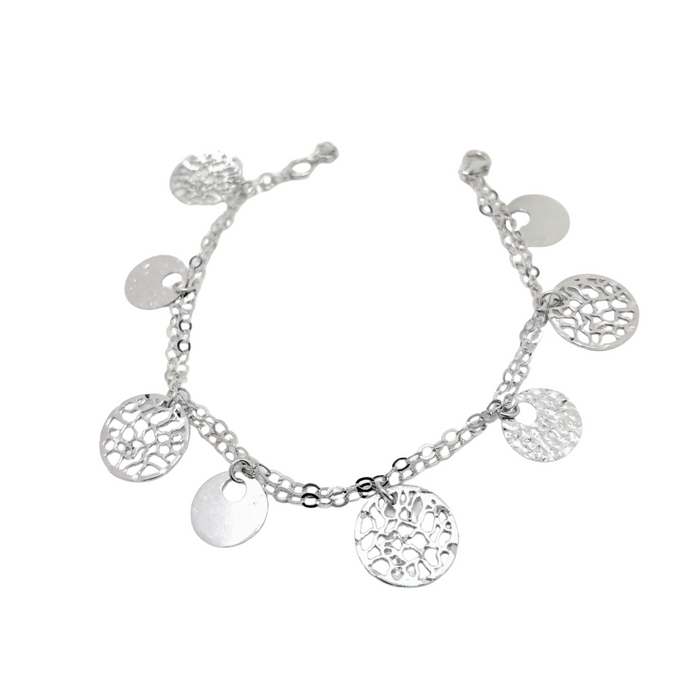 Witgouden armband met geluksboom-bedels