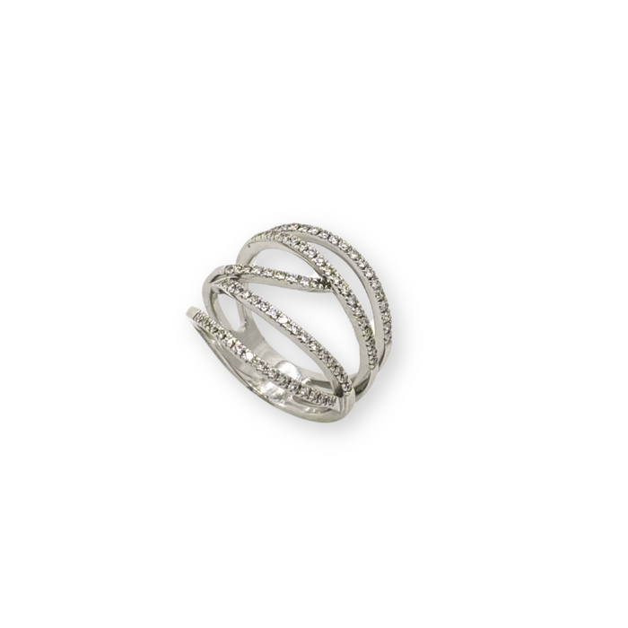 Witgouden ring met meervoudige banden