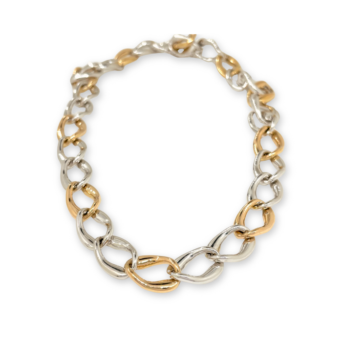 Ketting in roos- en witgoud