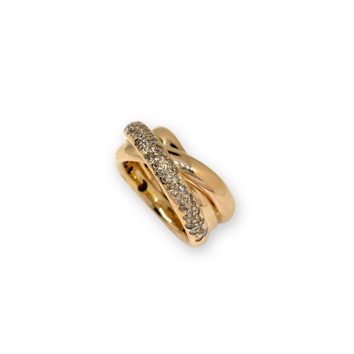Ring in roosgoud met diamantzetting – 18kt